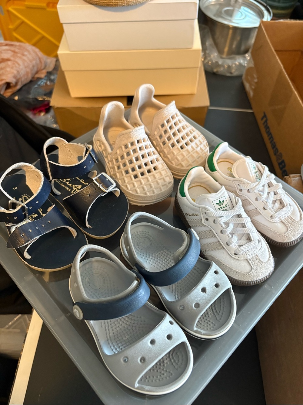 Baby/toddler shoe bundle (lusso cloud, samba, crocs, Sun-San surf)